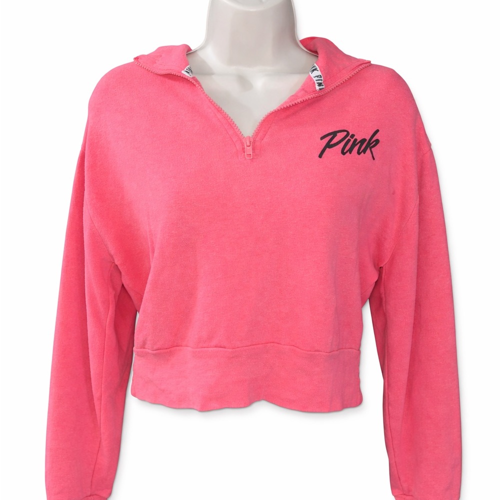 PINK by Victoria’s Secret cropped quarter-zipped sweatshirt